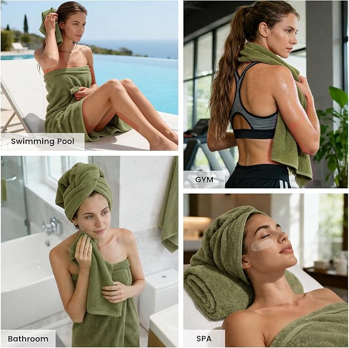 SEMAXE 12-Piece Family Bathroom Towel Set