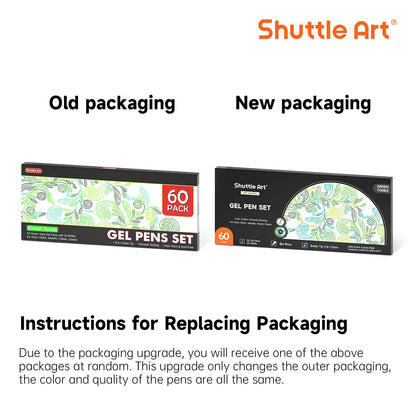 Shuttle Art 60 Pack Green Tone Gel Pens, 30 Green Tone Gel Pens with 30 Refills for Adults Coloring Books Journaling Drawing Nature, Landscapes, Animals Scenes