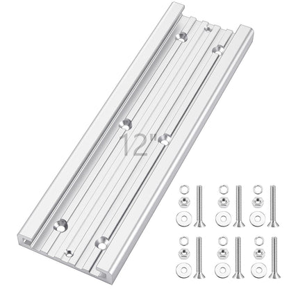 Frienda 12 x 3.5 in Aluminum Mounting Track System for Boat Accessories, Fishing Systems Tracks for Rod Holders Downriggers Other Components for Trolling Fishing, Aluanodized Aircraft Grademinum