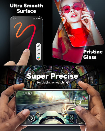 ZAGG Glass Elite Screen Protector for iPhone 16 Pro - 5X Stronger, Reinforced Edges, Ultra-Strong Tempered Glass, Scratch Resistant, Anti-Smudge, Easy Installation, InvisibleShield, Eco-Friendly