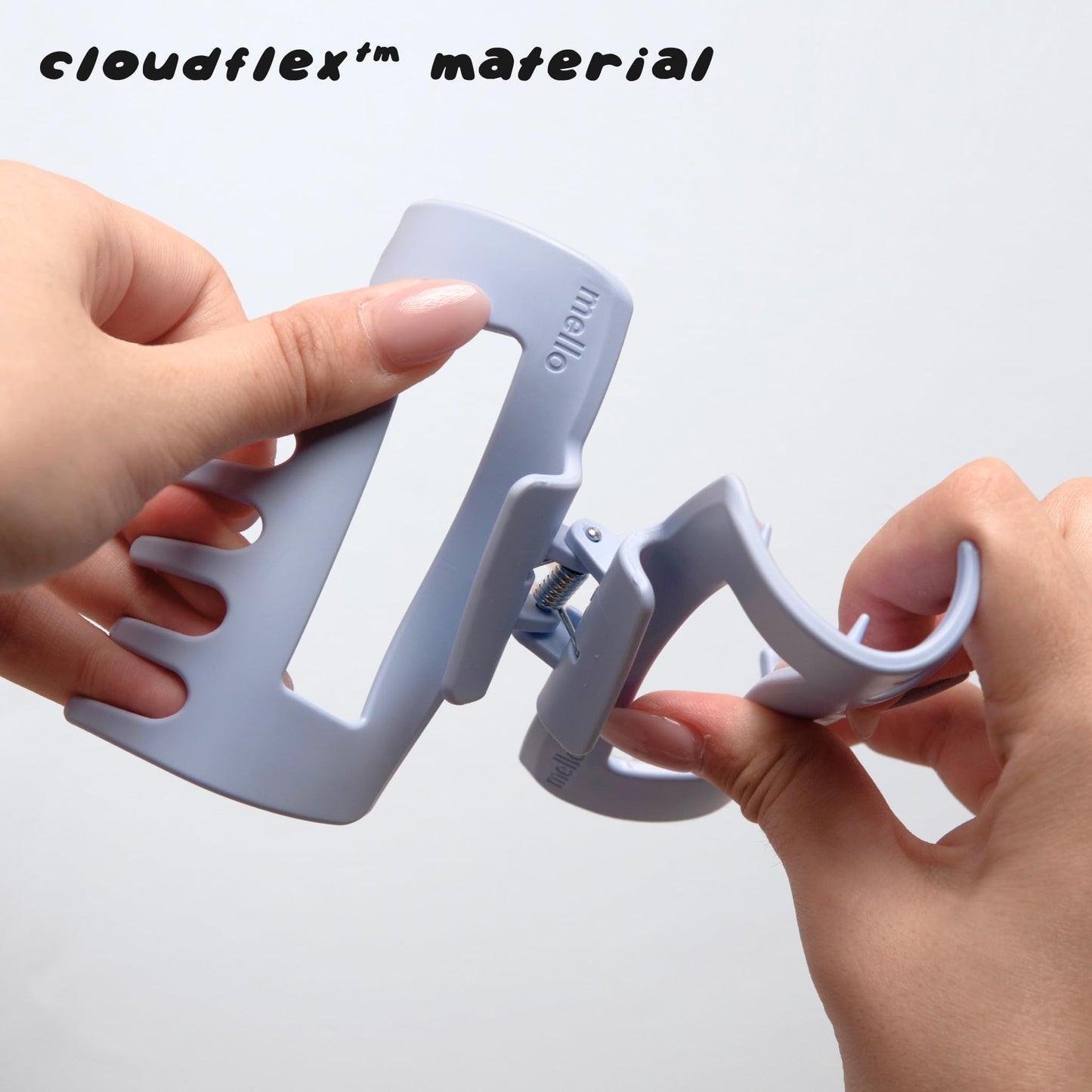 The Original Mello Hair Claw Clip Squishy Claw Clip Made in Korea Patent Pending 30021976 (Blue, Medium)