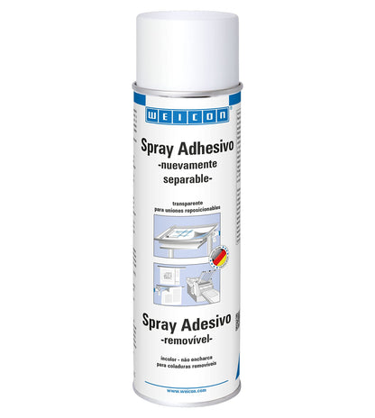 WEICON Adhesive Spray Detachable 500 ml, Non-Permanent for plotters, Cutting mats, Screen Printing & Stencils, Transparent