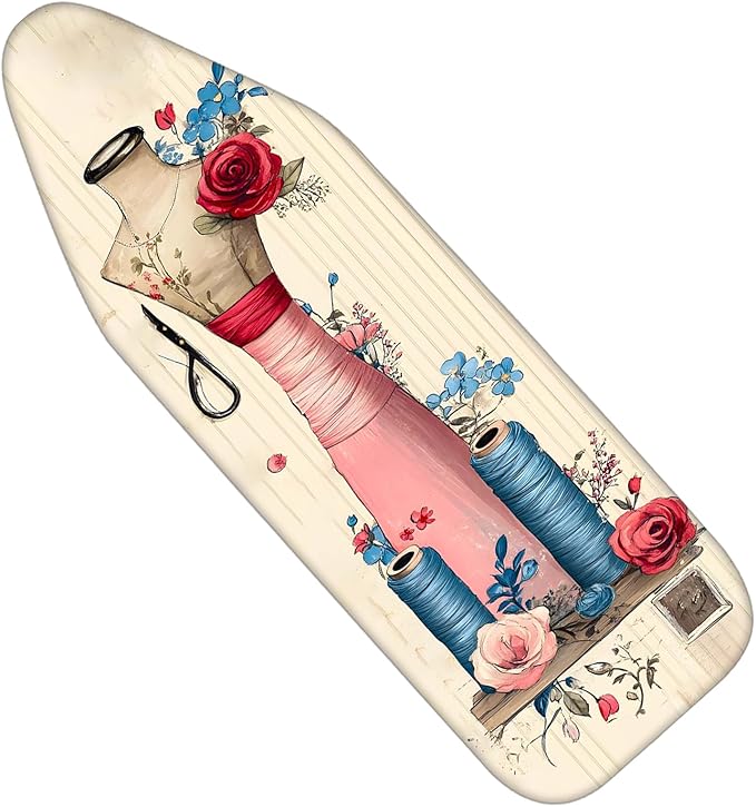 Nuxovilar Vintage Sewing Mannequin & Floral Pattern Ironing Board Cover