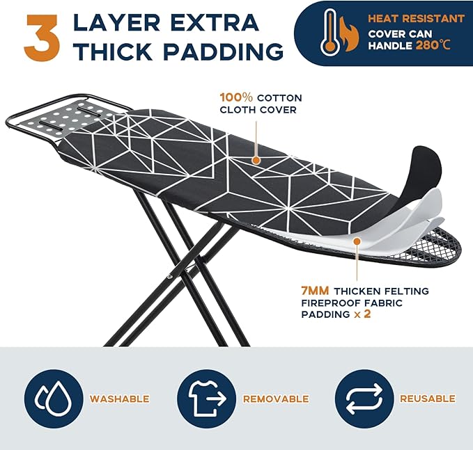 Ironing Board 43x13, Compact Iron Board Full Size