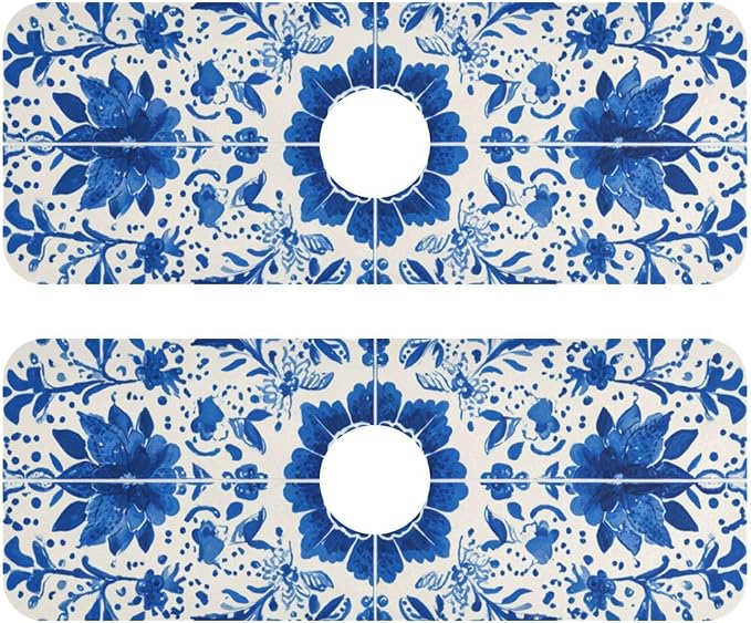 Kitchen Sink Splash Guard 2 PCS 14.7 Inch Sink Faucet Mat Splash Guard