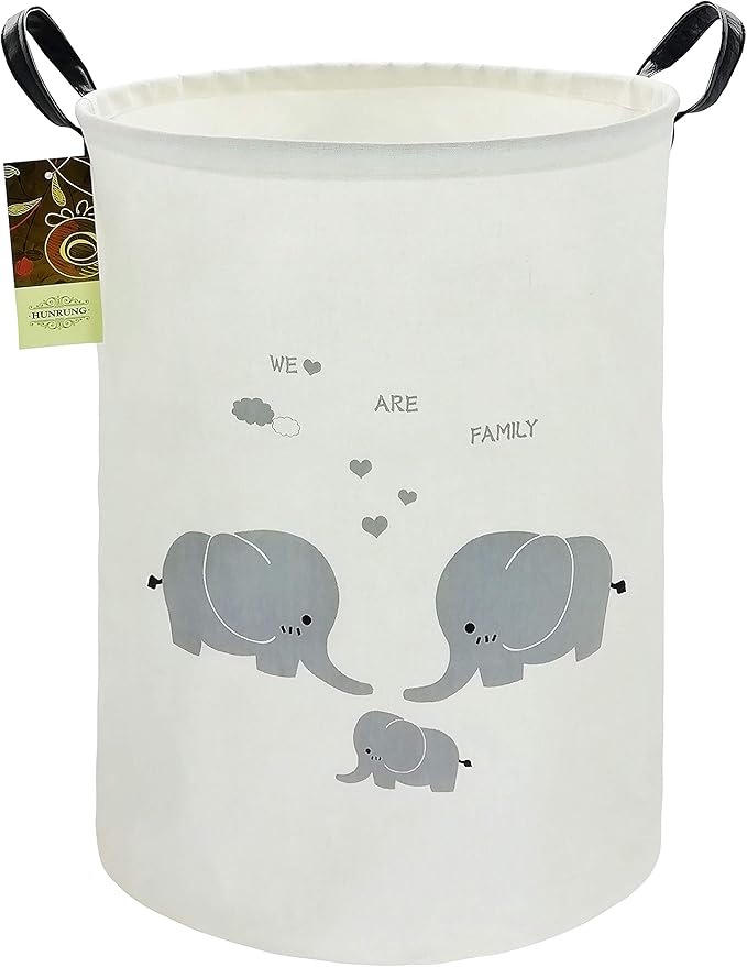 HUNRUNG Laundry Hamper, Large Canvas Fabric Lightweight Storage Basket Toy