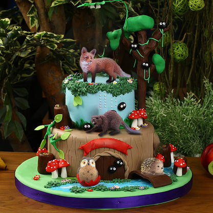 SIENON 18Pcs Forest Animals Figures Toys, Baby Woodland Animals Figurines, Miniature Animals Toys with Owl Hedgehog Fox Squirrels Bear Deer Wolf for Woodland Theme Cake Cupcake Toppers