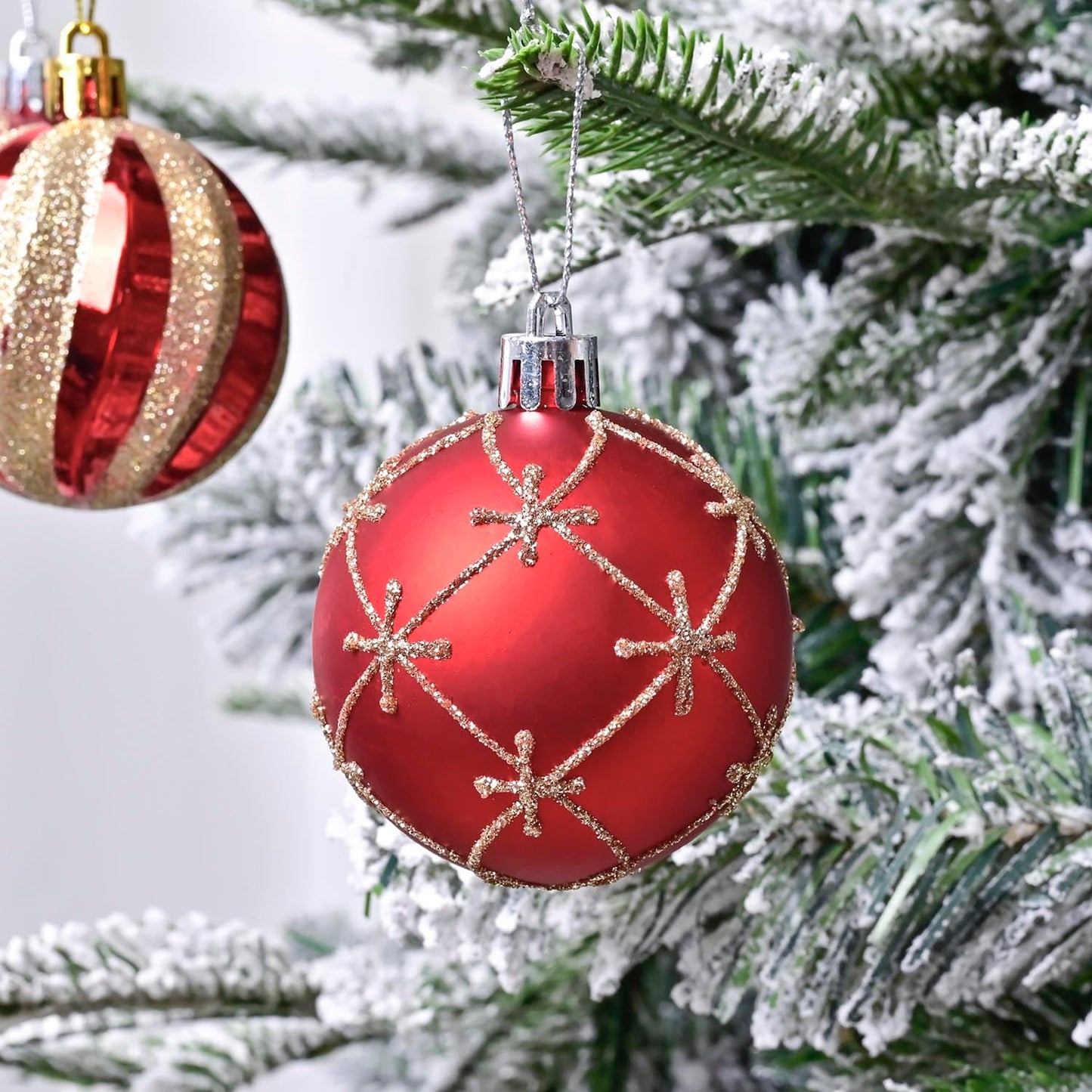 Christmas Tree Ball Ornaments 20ct Set, 2.36 Inch Red Gold Classic Christmas Decorations, Shatterproof Hanging Ornaments for Xmas Holiday Decoration