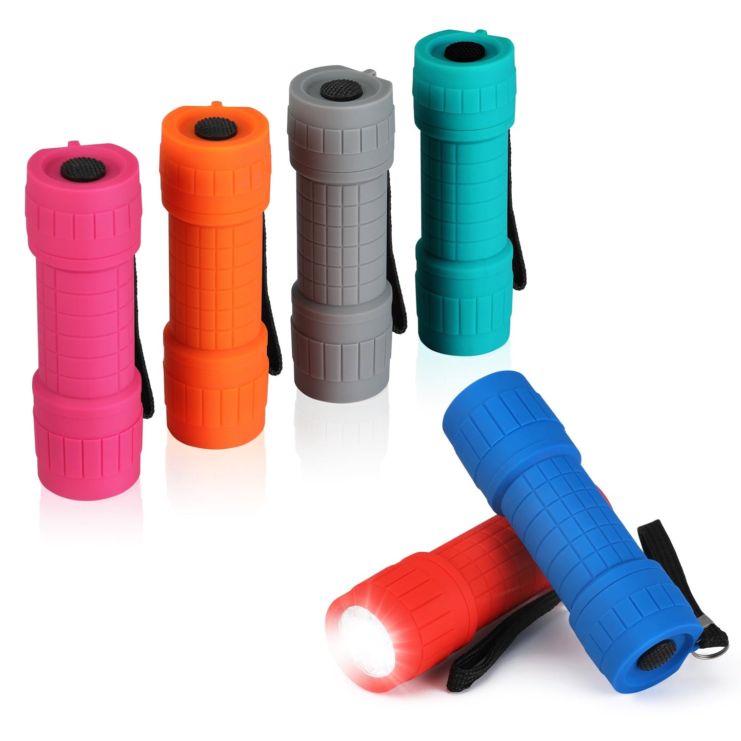 EverBrite 6-Pack Mini LED Torches, Colorful Pocket Torches, Ideal Camping Hiking Outdoor Party, Includes Batteries