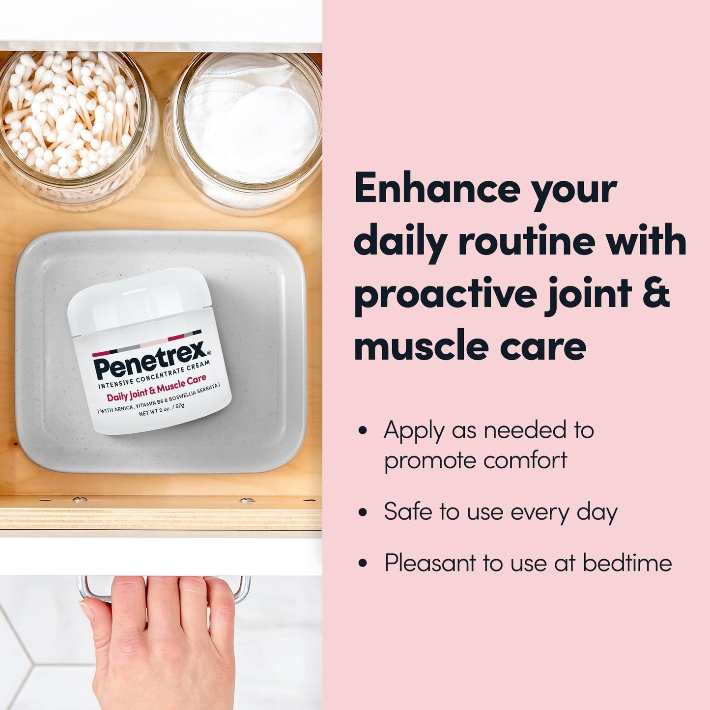 Penetrex Joint & Muscle Therapy - Soothing Muscle Rub for Back, Neck, Hands, Feet - Premium Whole Body Rub with Arnica, Vitamin B6 MSM & Boswellia - Non-Greasy 2oz Cream