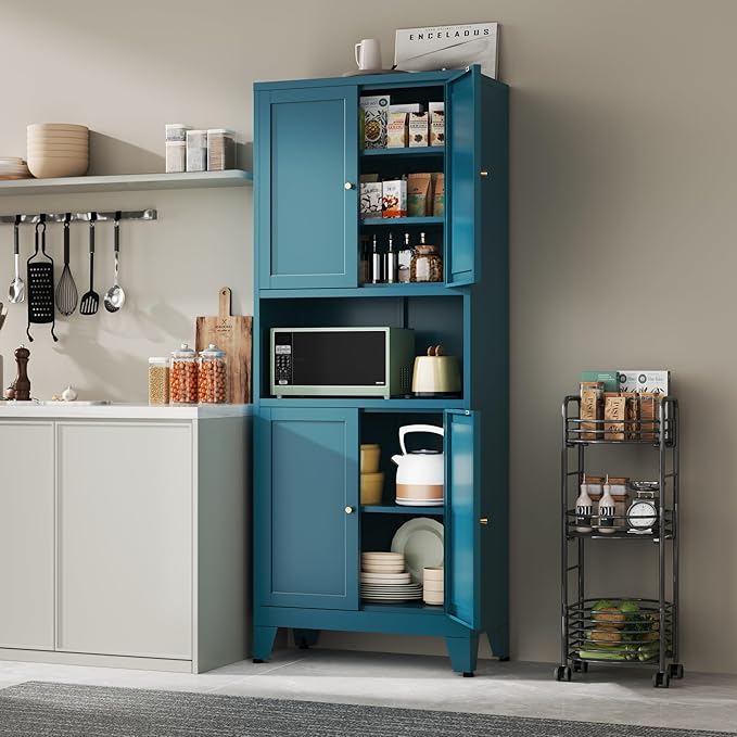 YAUWOH 69" Tall Metal Pantry Cabinet