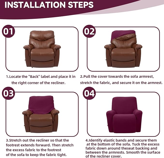 Cupuamon Recliner Chair Covers, Lazy Boy Recliner Covers Stretch Reclining