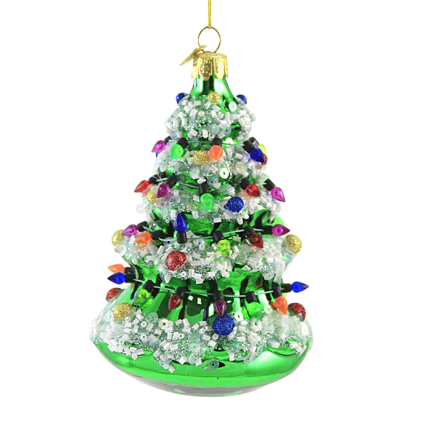 Kurt Adler 5" NOBLE GEMS GLASS XMAS TREE ORNAMENT