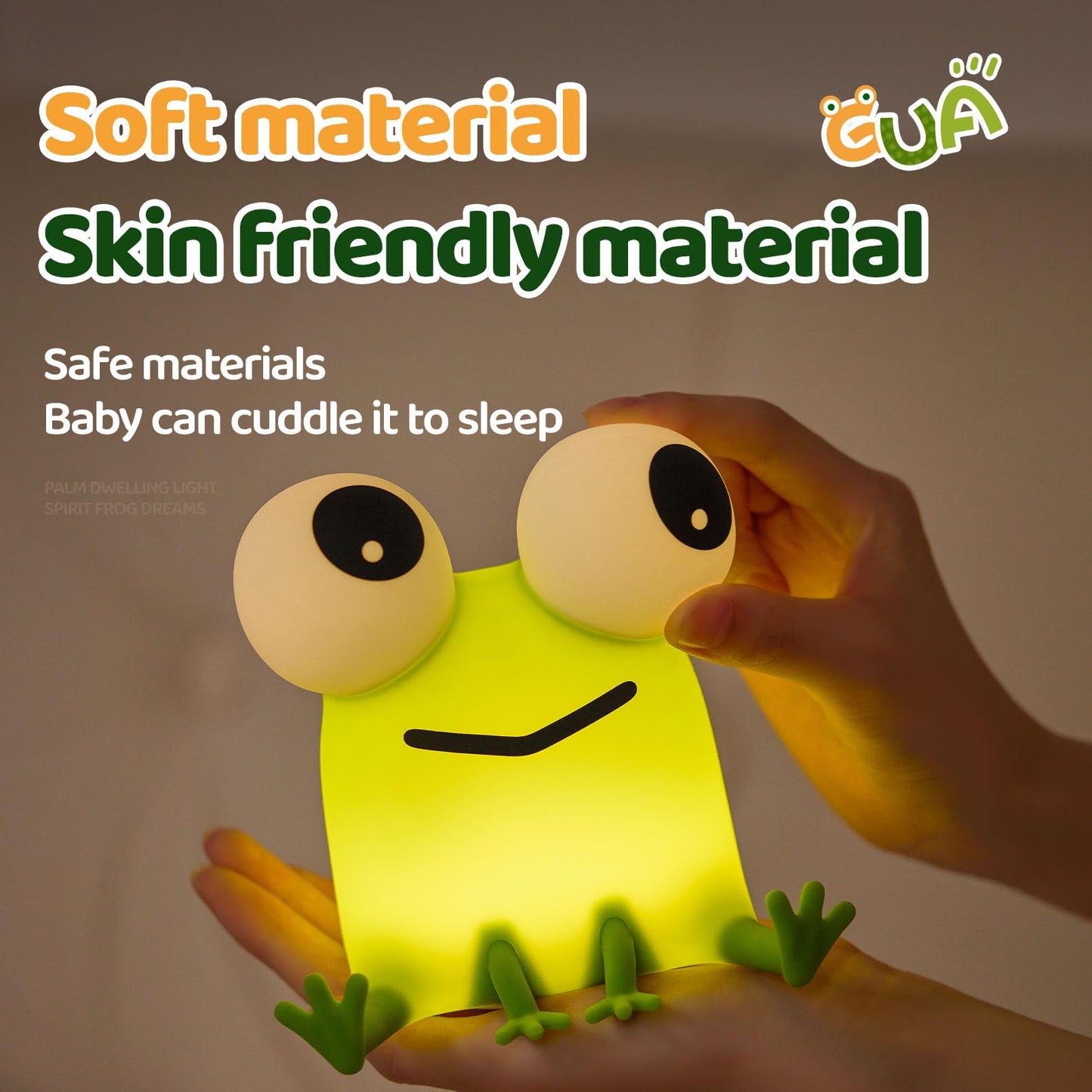 DADYLOBO Frog Night Light for Kids, Cute Silicone Dimmable Nursery Night Light, Rechargeable Bedside Lamp, Portable Creative Gifts for Children, Teens, Girls, Boys Christmas Birthday