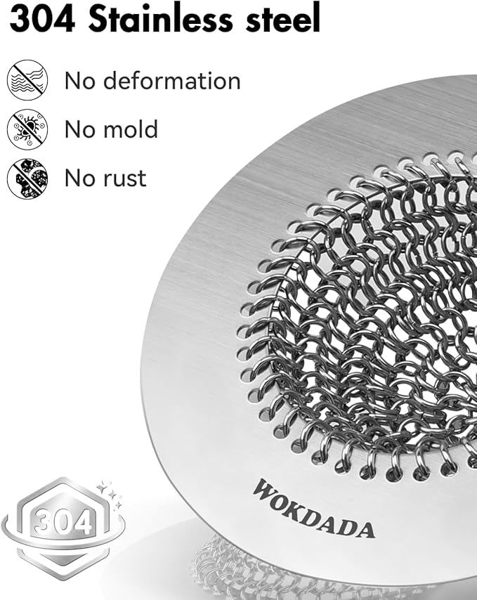 4 PCS Kitchen Sink Drain Strainer, Flippable Mesh Sink Strainer, 304 Stainless