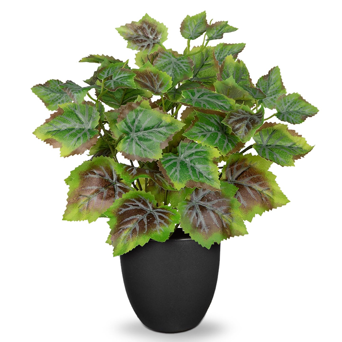 14.5" Artificial Plants Indoor Home Decor, Fake Potted Silk Plants for Shelves Living Room Decorative, Small Artificial Office Desk Plants in Pots, Faux Grape Leaf Vine Hope Tropical House Plant