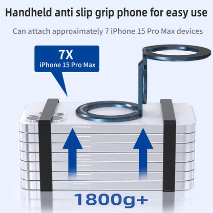 RESPECTED-BRO-Magnetic-Phone-Ring-Holder with Dual Rings, Compatible with iPhone 17/16/15/14/13/12, Multifunctional Stand for Desk,Office,Gym,Kitchen & All Metal Surfaces, Finger Loop Grip (Dark Blue)