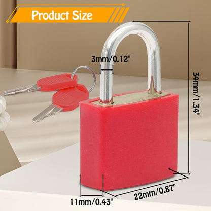 Bonsicoky 6 Pack Suitcase Locks with Keys - Multicolor Metal Luggage Padlocks - Mini Keyed Padlocks for Suitcase, Backpack, Boxes, Travel Bags, Locker