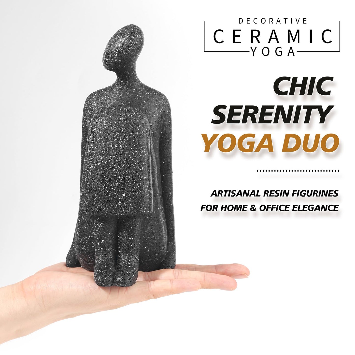 Yoga Decorative Bookends, Unique Book Ends to Hold Book - Artisanal Resin Figurines for Home & Office Elegance