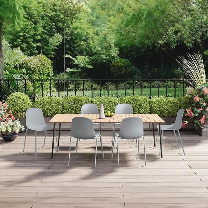 2xhome Modern Stackable Armless Dining Chair | Plastic Shell Seat with Metal Legs | Indoor or Outdoor Use | Home Kitchen Patio (4, Grey, No Padding)
