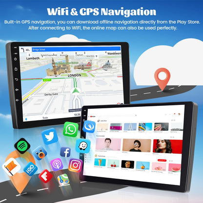 [8 Core 6G+128G] Android Radio for Toyota Yaris Vios 2007-2012 with Wireless Carplay Android Auto, 9 Inch IPS Touch Screen Car Stereo, Bluetooth 5.0, 32 EQ, GPS Navigation, 5GHz WiFi, 59UI, SWC