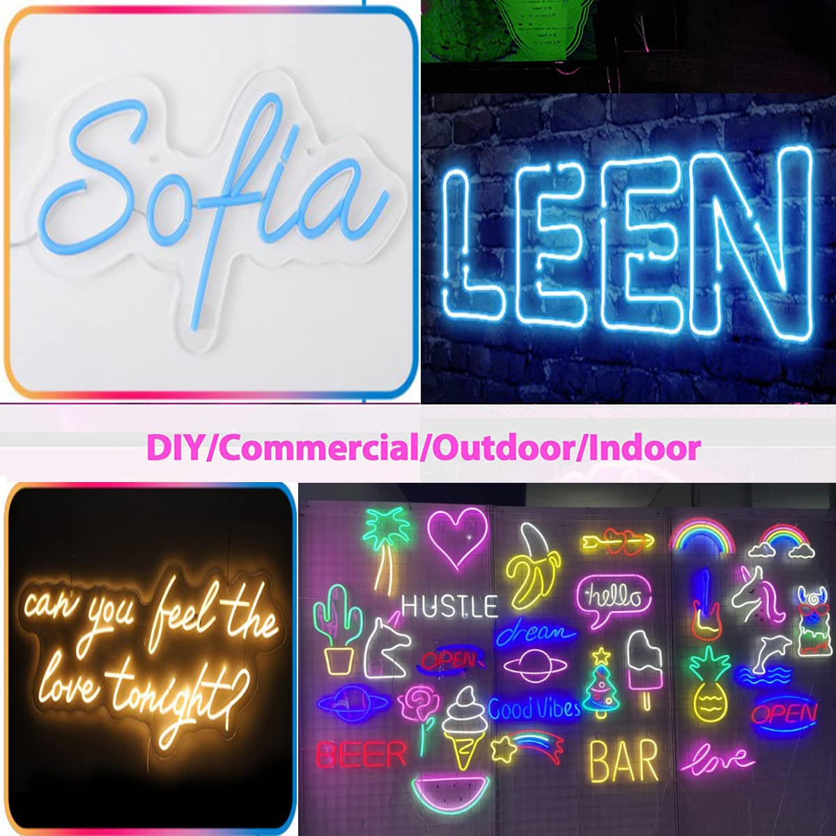Maxlaxer Purple Neon LED Strip Lights, 16.4ft 12V Waterproof Flexible Light for Indoor/Outdoor Decoration (Includes Power Adapter)