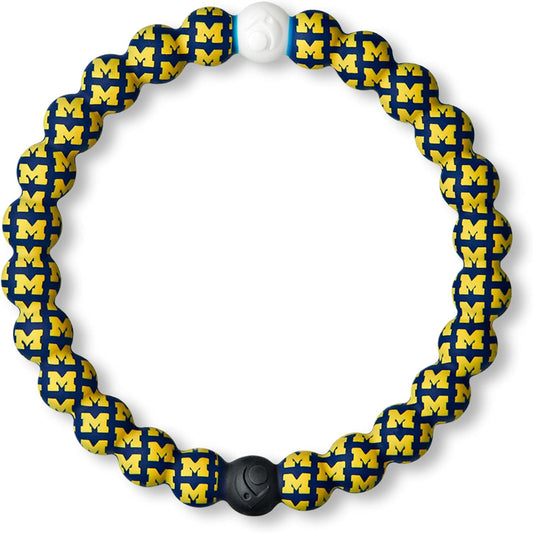 Lokai Collegiate Silicone Beaded Bracelet for Women & Men, Michigan Univesity - Medium, 6.5 Inch Circumference - Silicone Jewelry Fashion Bracelet Slides-On for Comfortable Fit