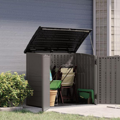 Suncast Outdoor Storage Shed for Backyard and Garden, Horizontal, 4' x 2.5', Stoney Grey - Portable Utility Deck and Cabinet for Tools, Equipment, and Garbage