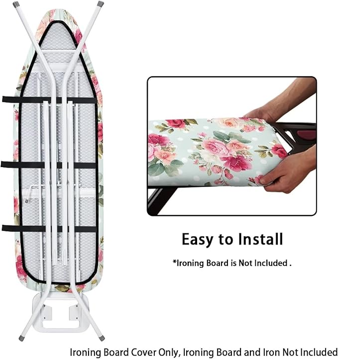Flower Print Cover for Ironing Board 15x54 Inch Standard Size Flower Print Iron