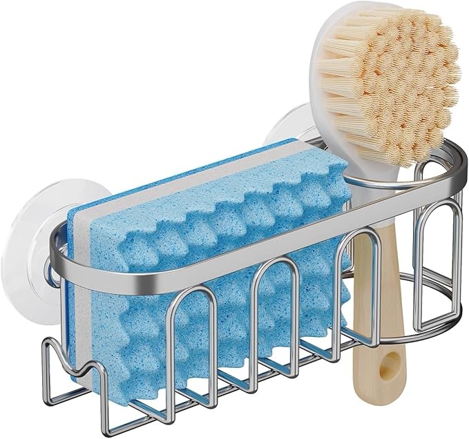 Sink Caddy Sponge Holder for Kitchen Sink 2 Suspension Options, SUS304