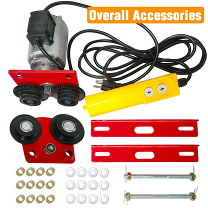 Bigorenda 1100LB Electric Trolley for Power Hoist,2.68-4.33" Adjustable Beam Flange Width for Straight Curved I Beam Trolley,for PA200-PA500 Hoists Push Geared Overhead Heavy Duty Wheel,for Warehouses