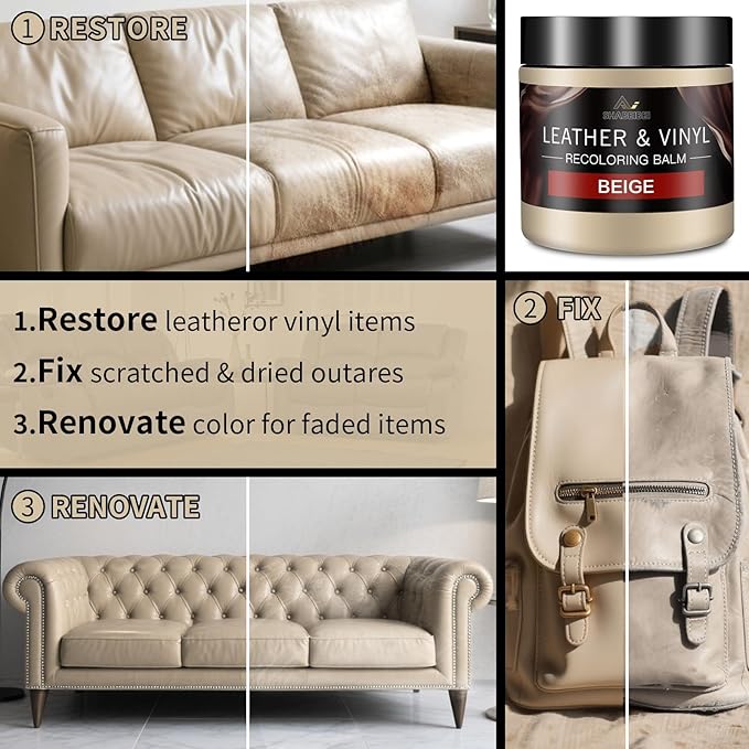 Leather Recoloring Balm and Leather Repair Kit