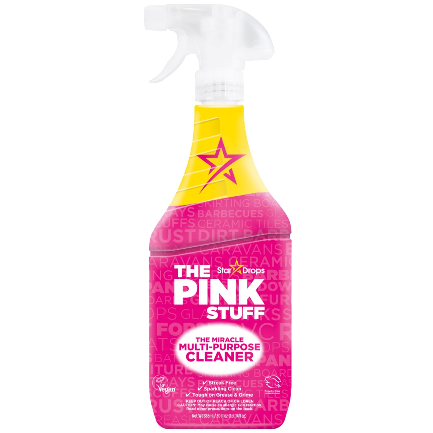 Stardrops The Pink Stuff Miracle Multi-Purpose Cleaner – Removes Grease, Grime, and Stains on Kitchens, Bathrooms, Floors, and More, 25 fl Oz