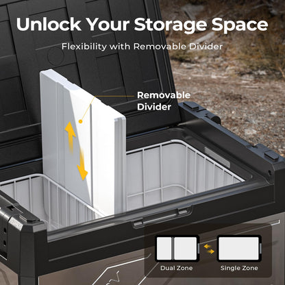 BougeRV 41 Quart Rocky V3.0 12 Volt Portable Refrigerator with 240Wh Battery, Dual Zone Car Fridge Freezer, APP Control, Compressor Cooler for Overlanding, Camping, Travel, RV, Truck(2026 New Model)