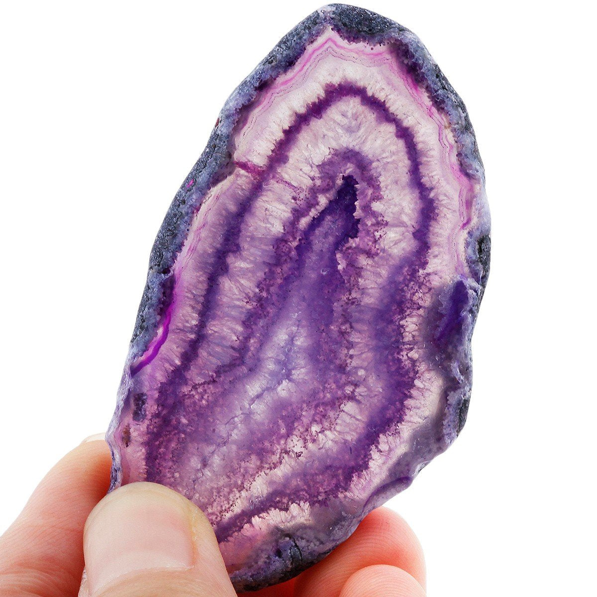 rockcloud 10 Pcs Agate Light Table Slices, Healing Crystals Geode Stones,Irregular Home Decoration Jewelry Making,Purple