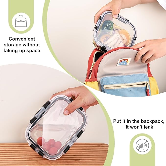 Liuruiyu 8 Pack Glass Food Storage Containers