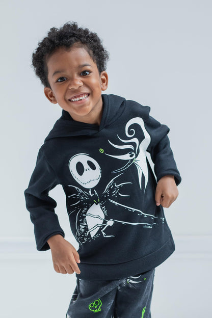 Disney Nightmare Before Christmas Jack Big Boys Fleece Hoodie & Pants Black 10-12