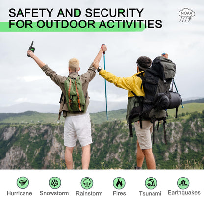Walkie Talkies Long Range for Adult, MT10 Rechargeable Walkie Talkies FRS Two Way Radio, NOAA, 1200mAh Li-ion Battery USB-C Cable, LED Flashlight, VOX Walkie Talkie for Hiking Camping 2Pack