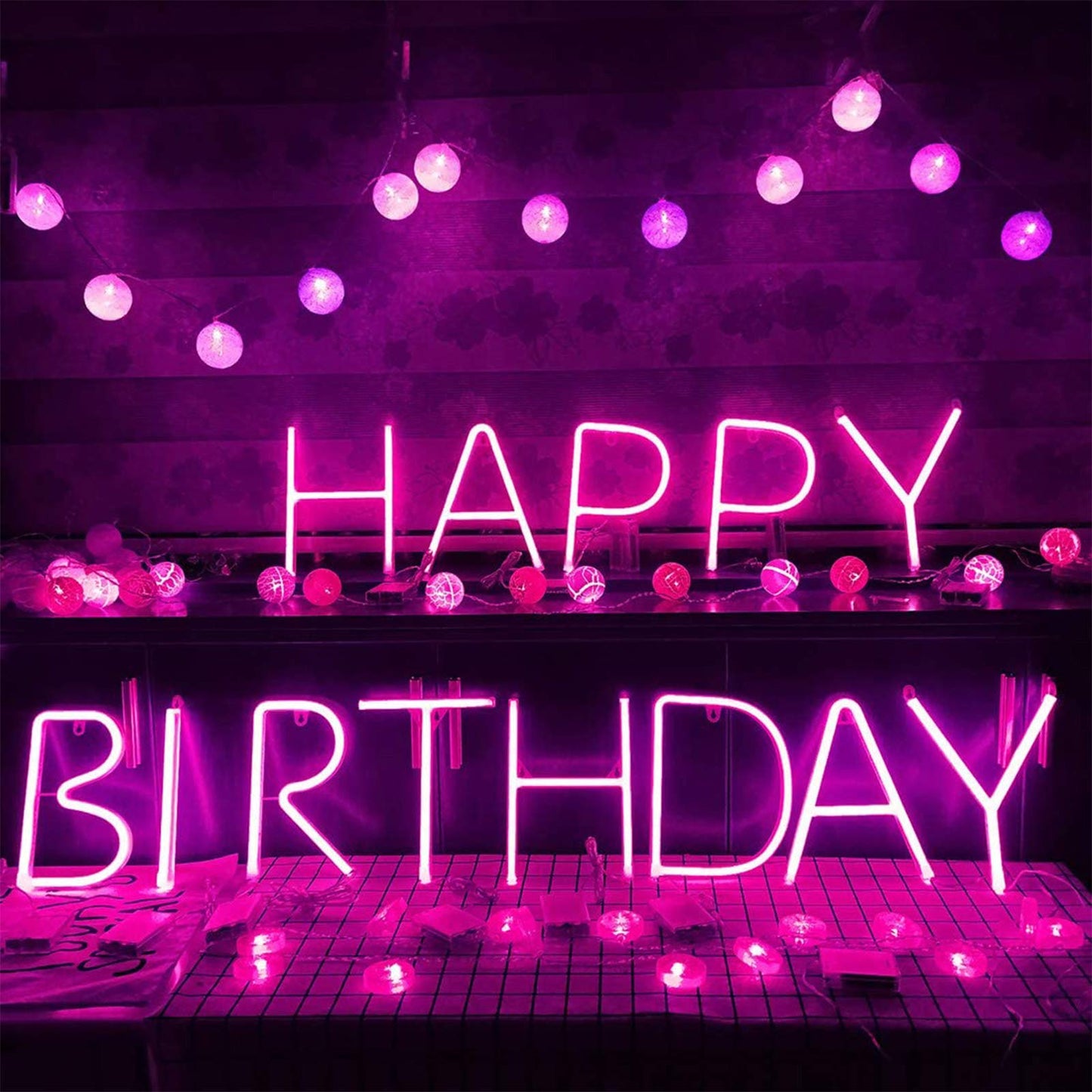 ENUOLI Pink LED Neon Letter Light, USB Batteries Operated Letter Sign for Night Light Lamp Words for Valentines Day, Home, Indoor Wall Decor (B)