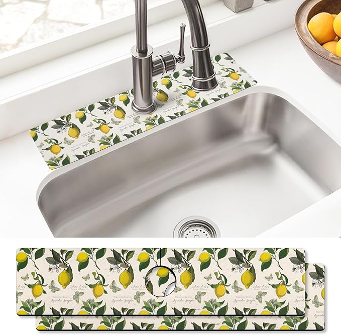 Sink Faucet Absorbing Mat, 2 Pack Drying Mat Around Faucet Sink Splash Guard