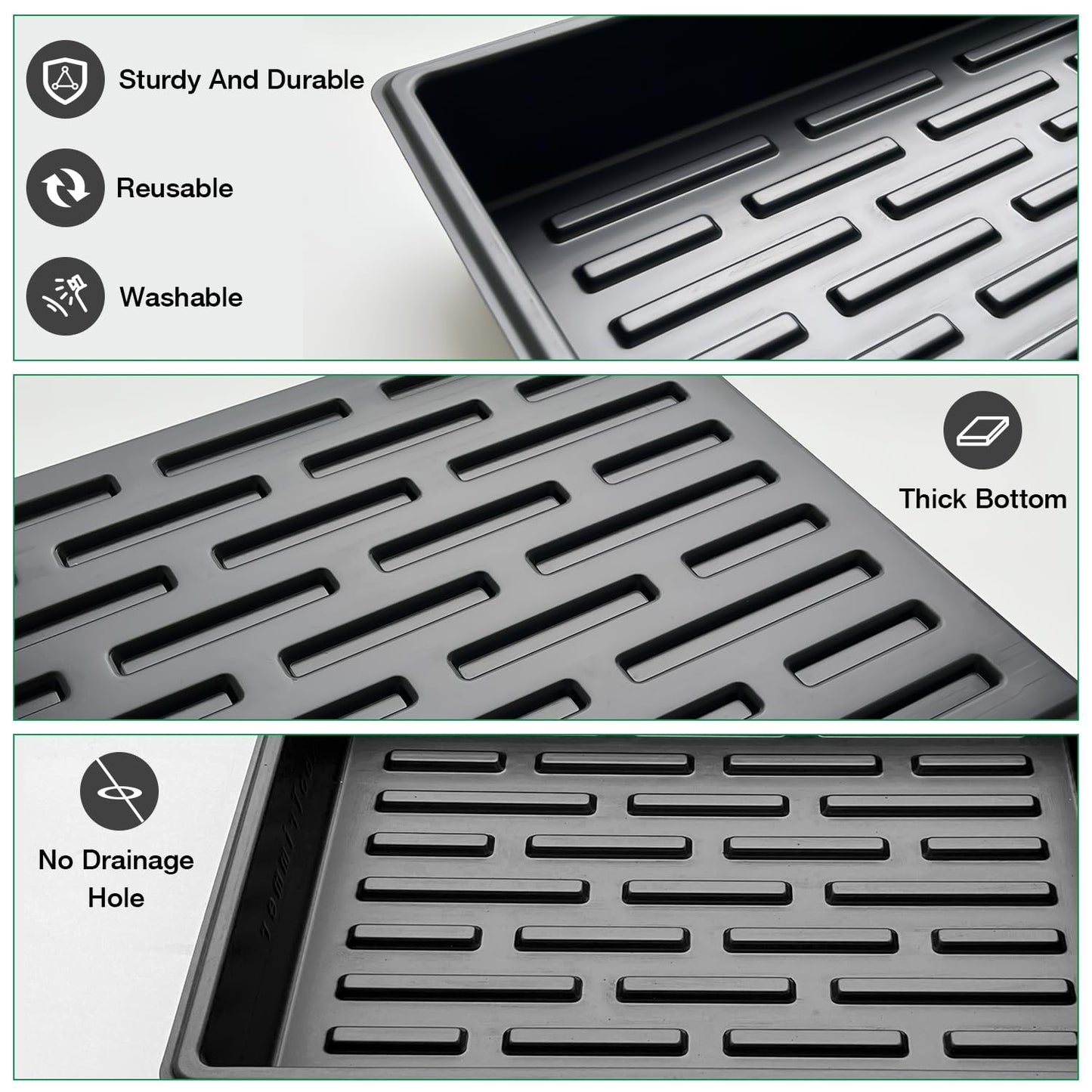 RooTrimmer 2.5 inch Square Pots 3.5 inch Deep 20 Cell Seedling Trays with Water Collection Nursery Trays (15"x11"x3") for Seeds Starting and Transplanting(5 Sets)