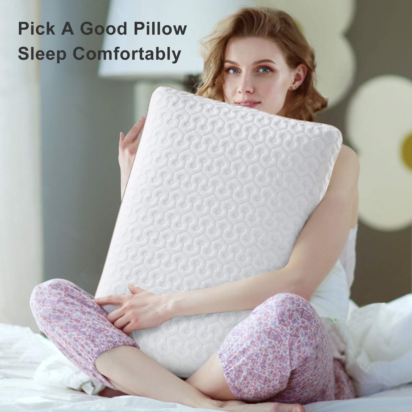 BedStory Memory Foam Pillow, Neck Pillows for Sleeping, Cervical Bed Pillow for Neck Support - Side Back Stomach Sleepers, Removable Washable Cover & Ventilated Design (60X40X13CM)