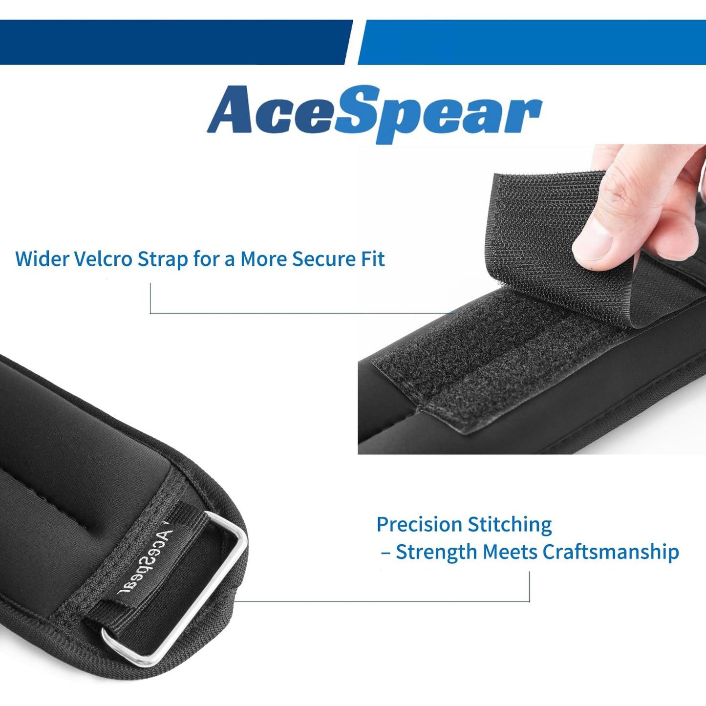 AceSpear Ankle Weights Sets for Men Women Kids 1lb 2lb 3lb 4lb 5lb Leg Weights Arm Wrist Weights Gym for Foot Exercise Training Workout Walking Jogging Yoga (Black, 1 lb x 2)