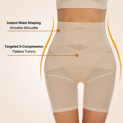 SIMIYA High Waisted Shapewear for Women Tummy Control Knickers, Slimming Body Shaper Pants Shaping Underwear, Beige M