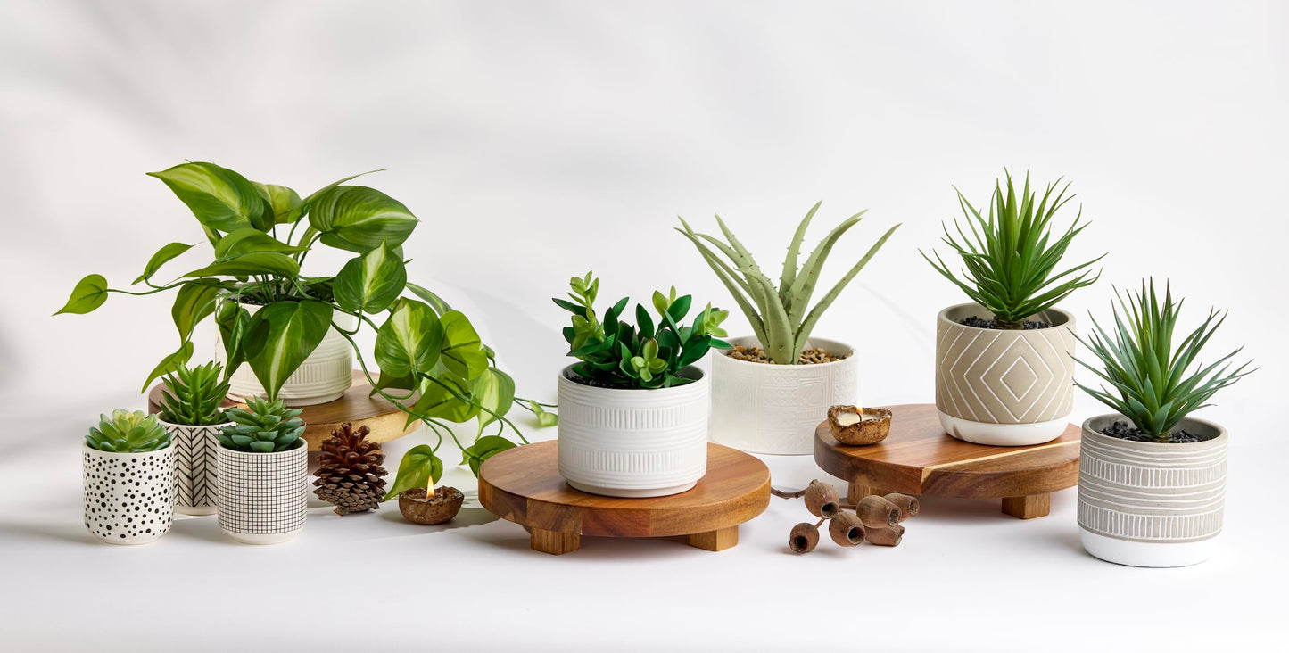 Kurrajong Farmhouse Dark Green Fake pothos | Fake Plant for Shelf Decor | Artificial Trailing Ivy Plant with 5" Wide Ceramic Pot | Faux pothos | Feaux Pothos | Bathroom and Kitchen Decor