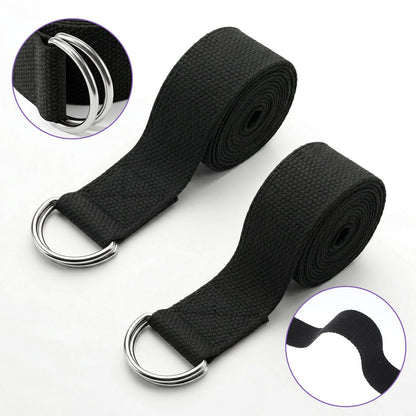 20 Pcs Yoga Mat Strap & Yoga Straps for Stretching, 6ft Adjustable Exercise Stretch Band with Metal D Ring Buckle for Pilates, Fitness, Gym Workout, Dance, Physical Therapy (Black)