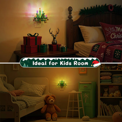 L LOHAS LED Christmas Night Light, Plug in Night Light with Dusk to Dawn Sensor, 3 Brightness Adjustable and RGB Mode, Ideal Nightlight for Christmas Home Decor, 2 Pack