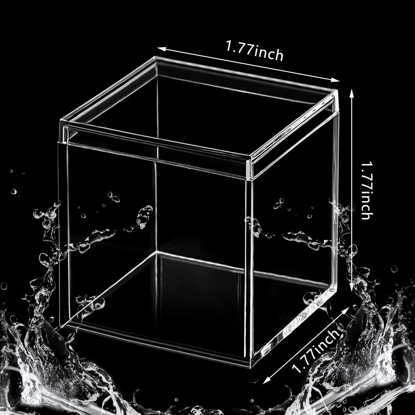 Juexica 12 Pcs Clear Acrylic Box with Lid Plastic Small Acrylic Boxes Decorative Storage Box Jewelry Display Mini Clear Container for Home Candy Pill Tiny Jewelry(Square,1.8 x 1.8 x 1.8)