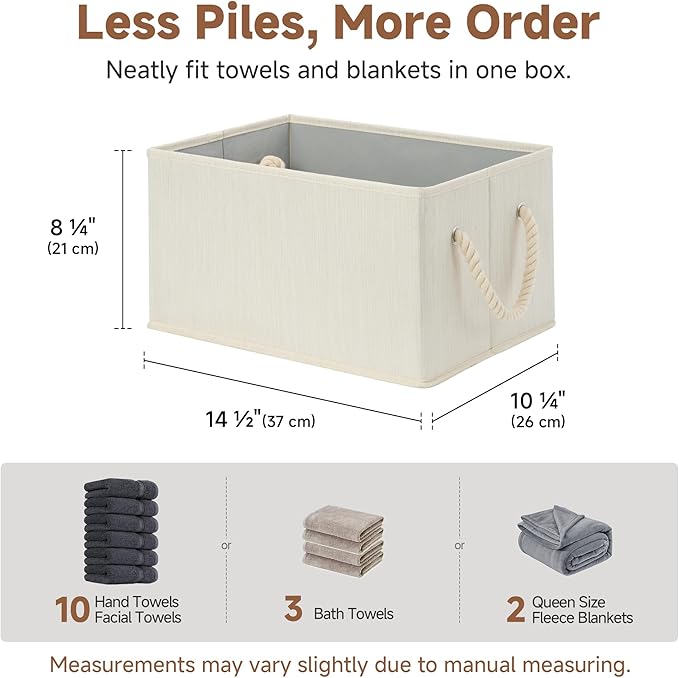 StorageWorks Storage Baskets for Shelves, Fabric Storage Bins, Closet