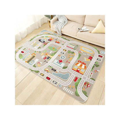 TYKTZXY Kid Rug Playmat for Toy Cars, Play Area Carpet with Rubber Backing, for Children Bedroom Play Room 120cm×160cm(3'11"×5'3")